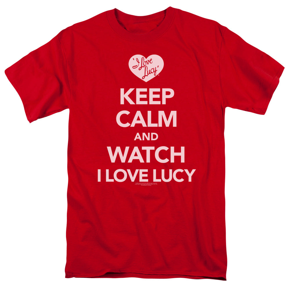 I Love Lucy Keep Calm And Watch Mens T Shirt Red