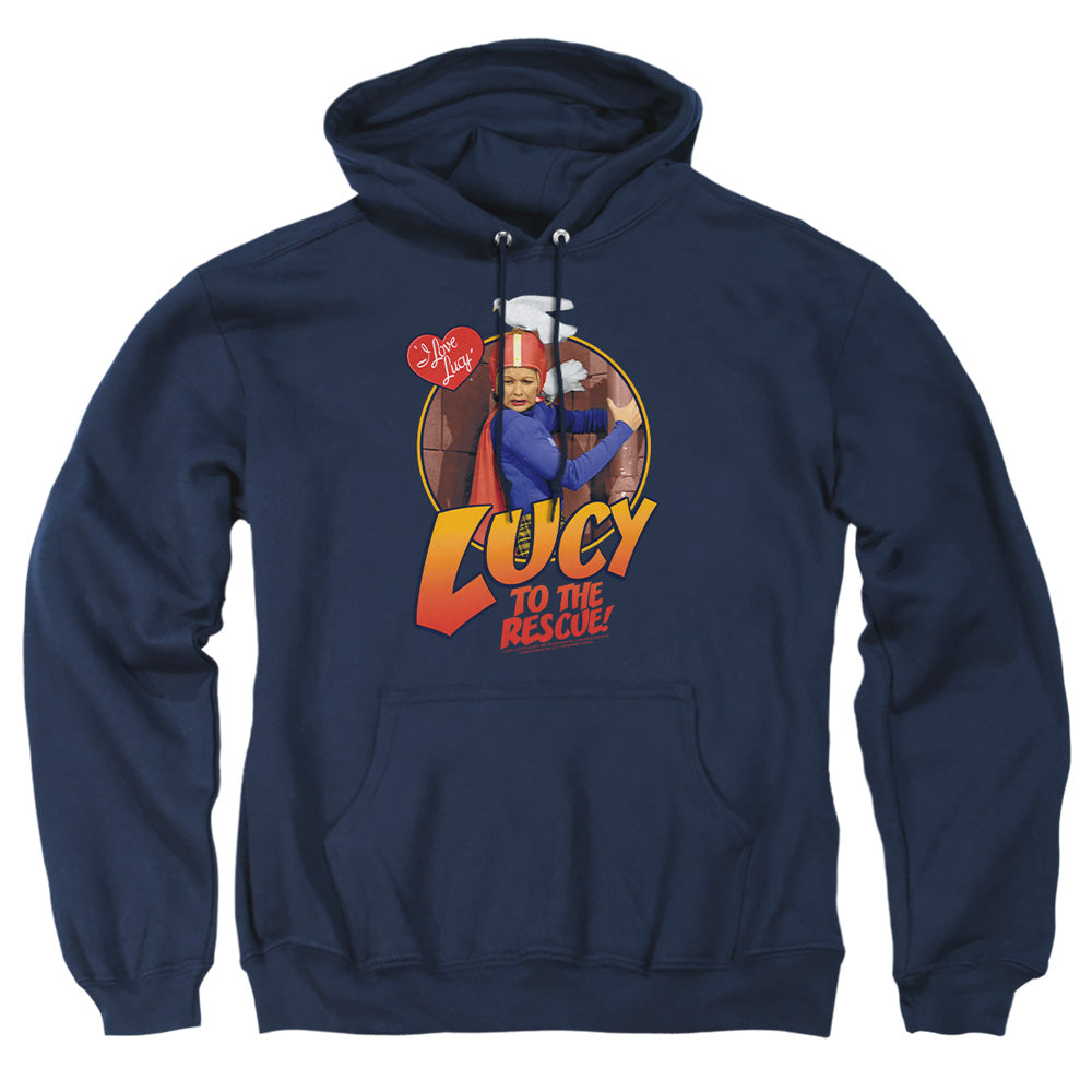 I Love Lucy To The Rescue Mens Hoodie Navy