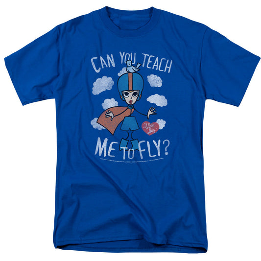 I Love Lucy Fly Mens T Shirt Royal
