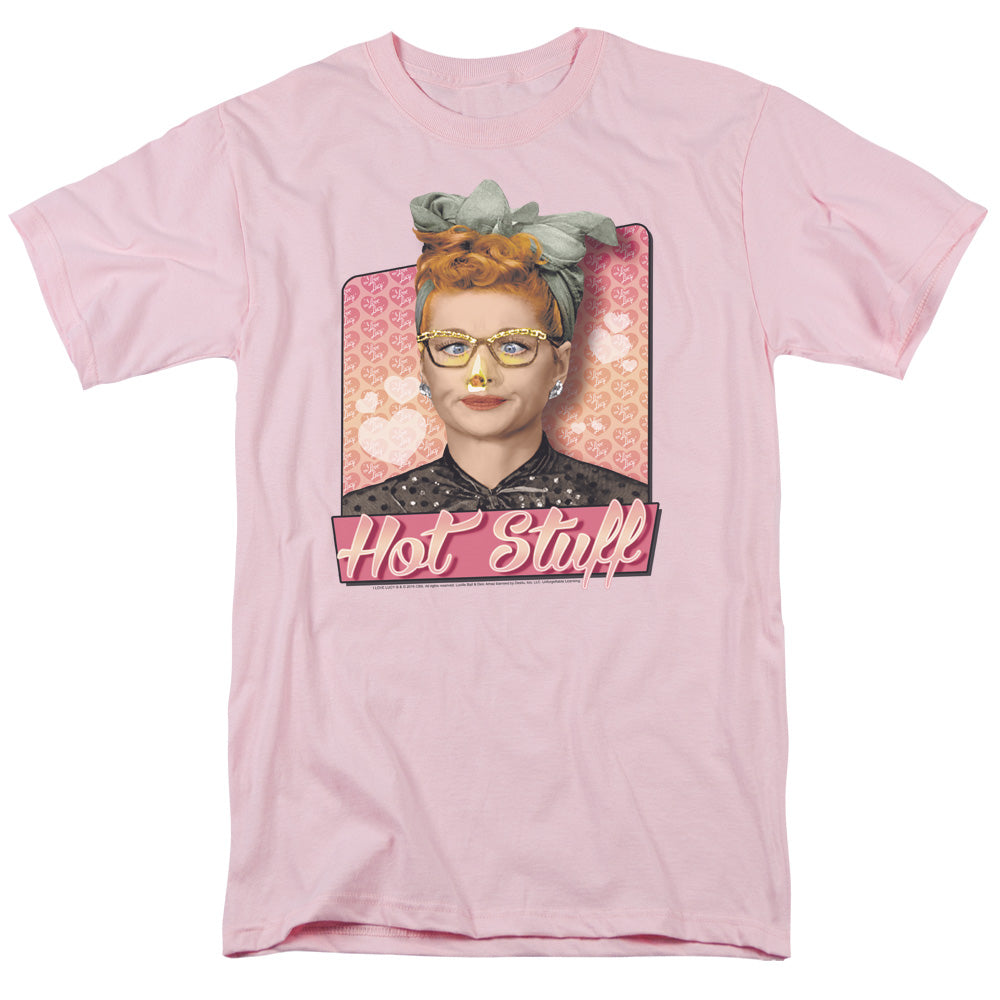 I Love Lucy Hot Stuff Mens T Shirt Pink