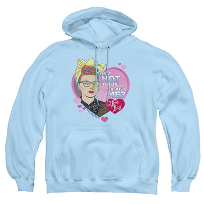 I Love Lucy Hot Mens Hoodie Light Blue