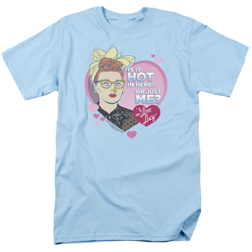 I Love Lucy Hot Mens T Shirt Light Blue