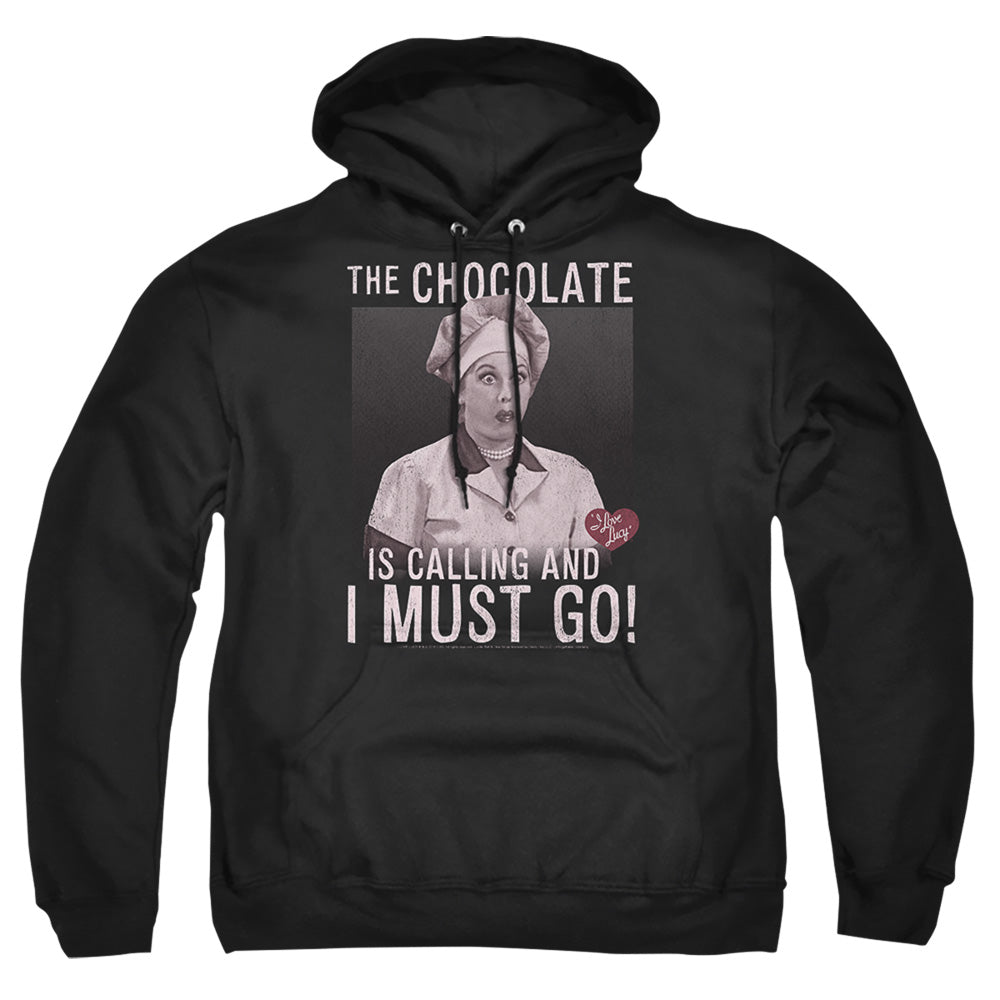 I Love Lucy Chocolate Calling Mens Hoodie Black
