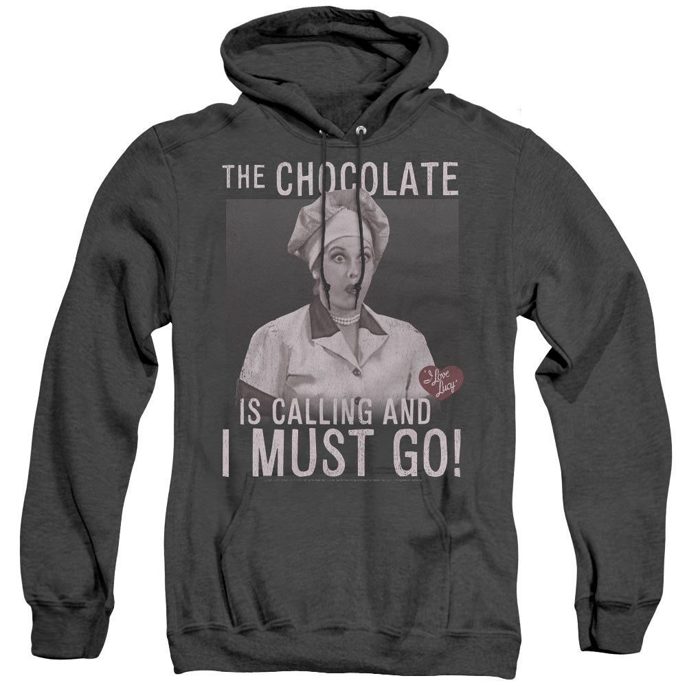 I Love Lucy Chocolate Calling Heather Mens Hoodie Black