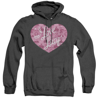 I Love Lucy Many Moods Logo Heather Mens Hoodie Black