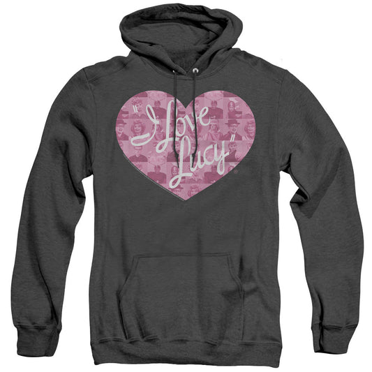 I Love Lucy Many Moods Logo Heather Mens Hoodie Black