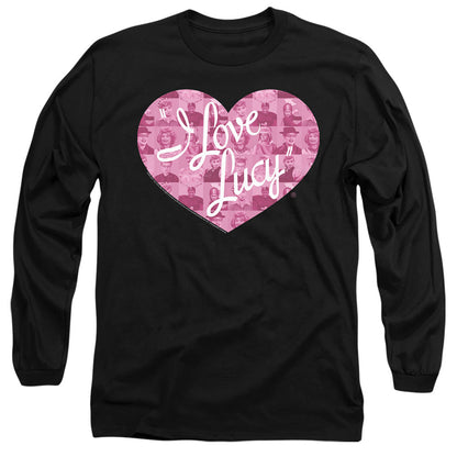 I Love Lucy Many Moods Logo Mens Long Sleeve Shirt Black Officially Licensed