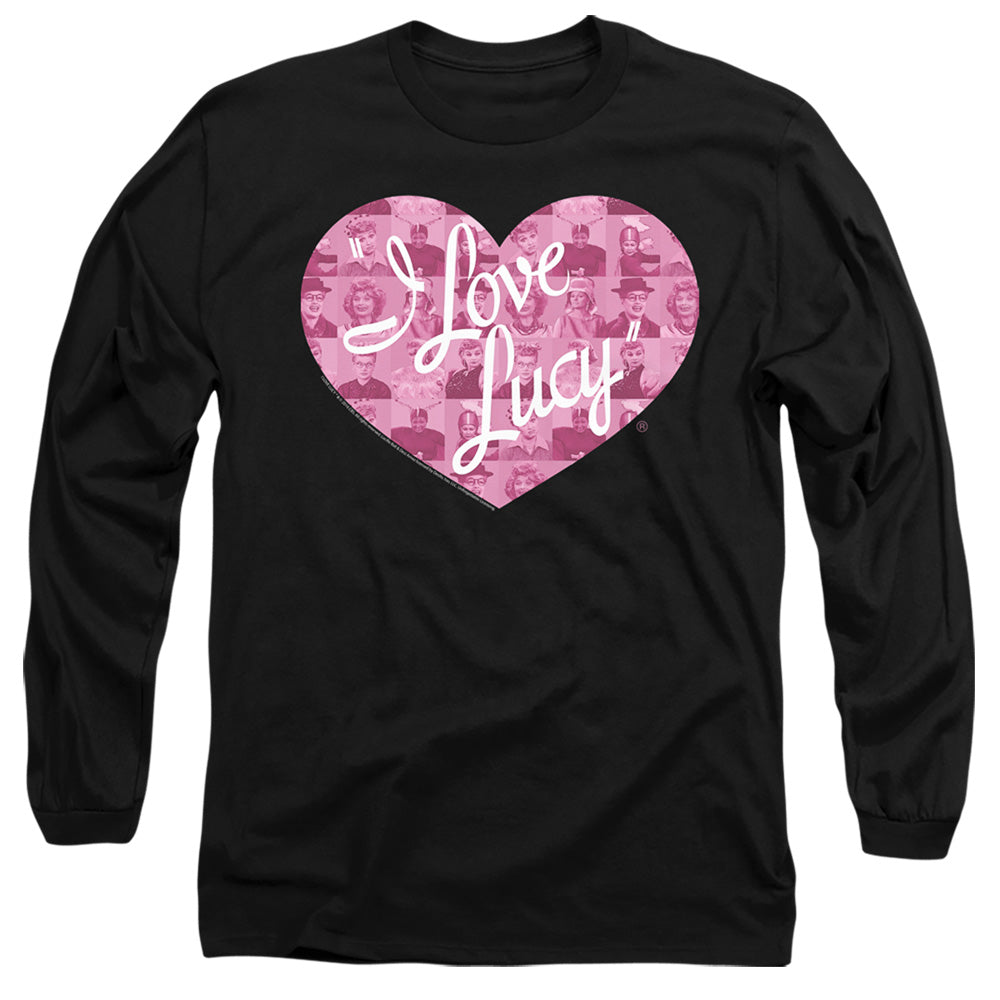 I Love Lucy Many Moods Logo Mens Long Sleeve Shirt Black
