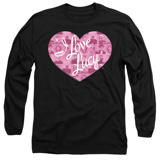 I Love Lucy Many Moods Logo Mens Long Sleeve Shirt Black