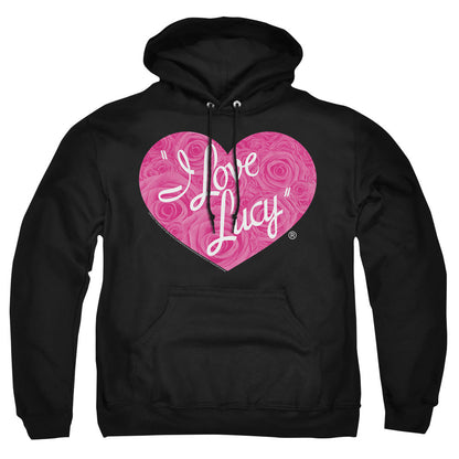 I Love Lucy Floral Logo Mens Hoodie Black