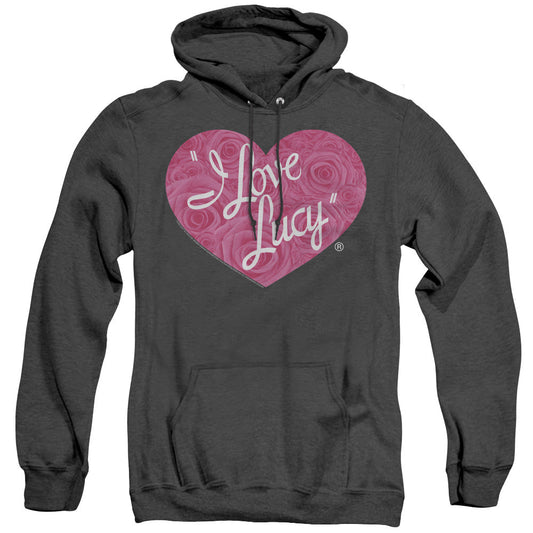 I Love Lucy Floral Logo Heather Mens Hoodie Black