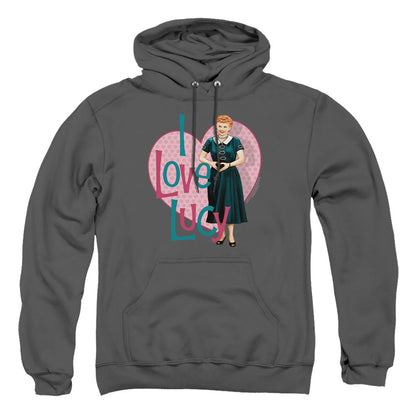 I Love Lucy Heart You Mens Hoodie Charcoal
