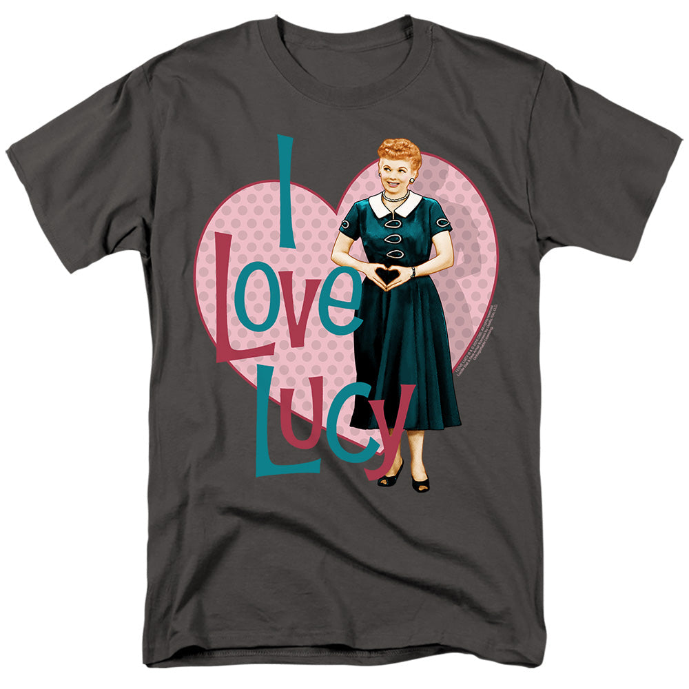 I Love Lucy Heart You Mens T Shirt Charcoal