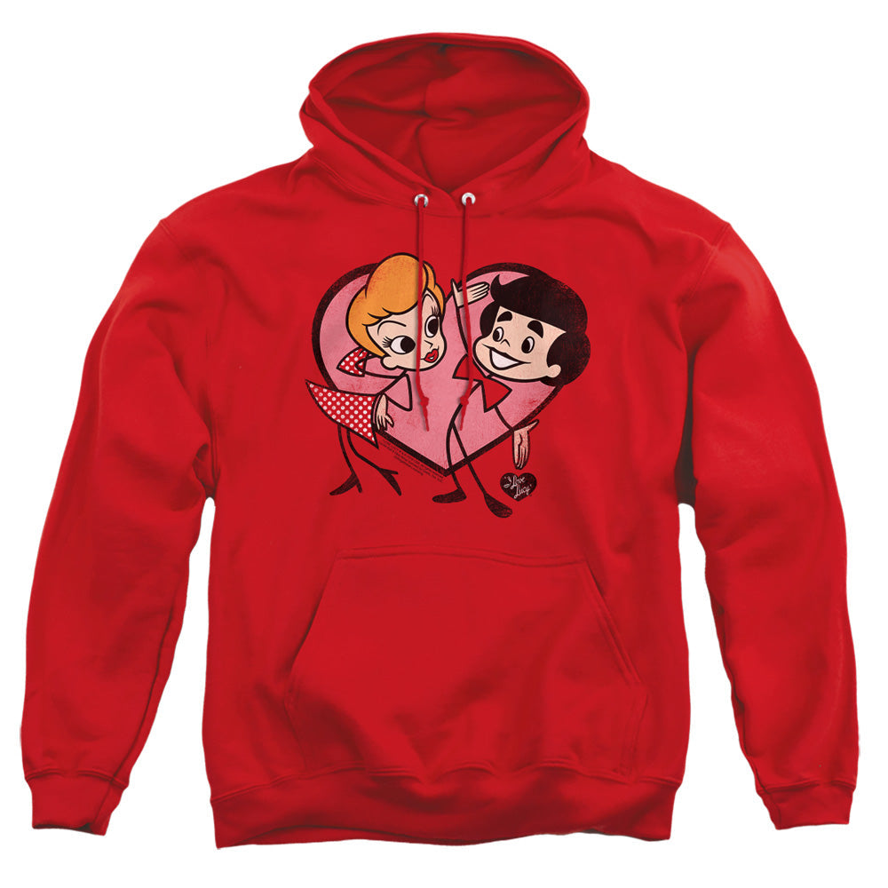 I Love Lucy Cartoon Love Mens Hoodie Red