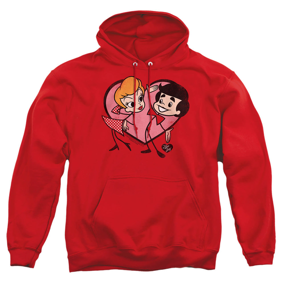 I Love Lucy Cartoon Love Mens Hoodie Red