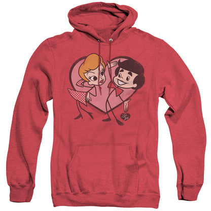 I Love Lucy Cartoon Love Heather Mens Hoodie Red