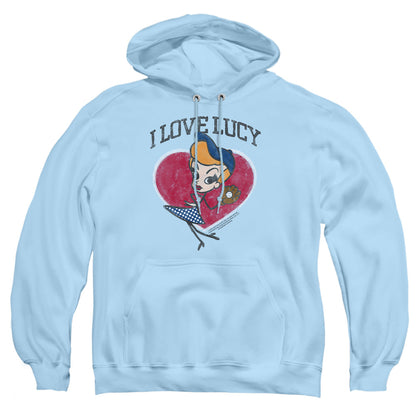 I Love Lucy Baseball Diva Mens Hoodie Light Blue