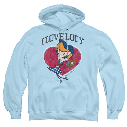 I Love Lucy Baseball Diva Mens Hoodie Light Blue
