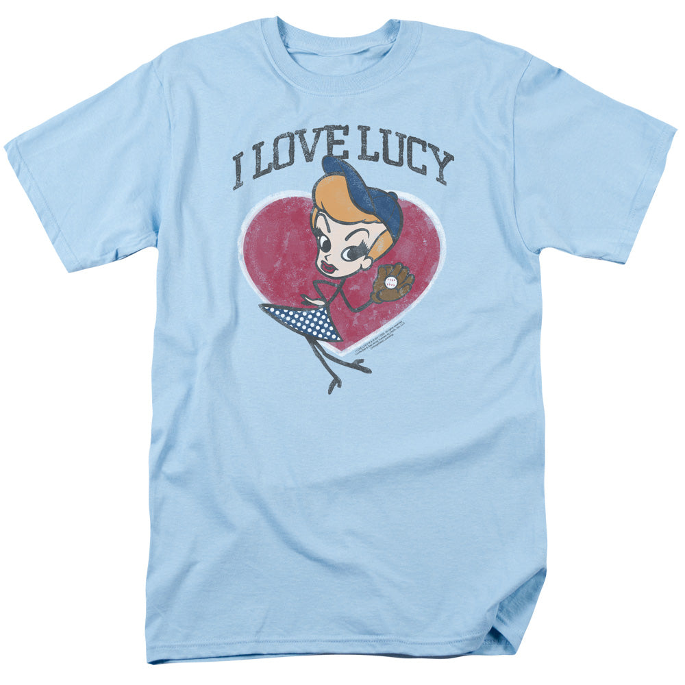 I Love Lucy Baseball Diva Mens T Shirt Light Blue