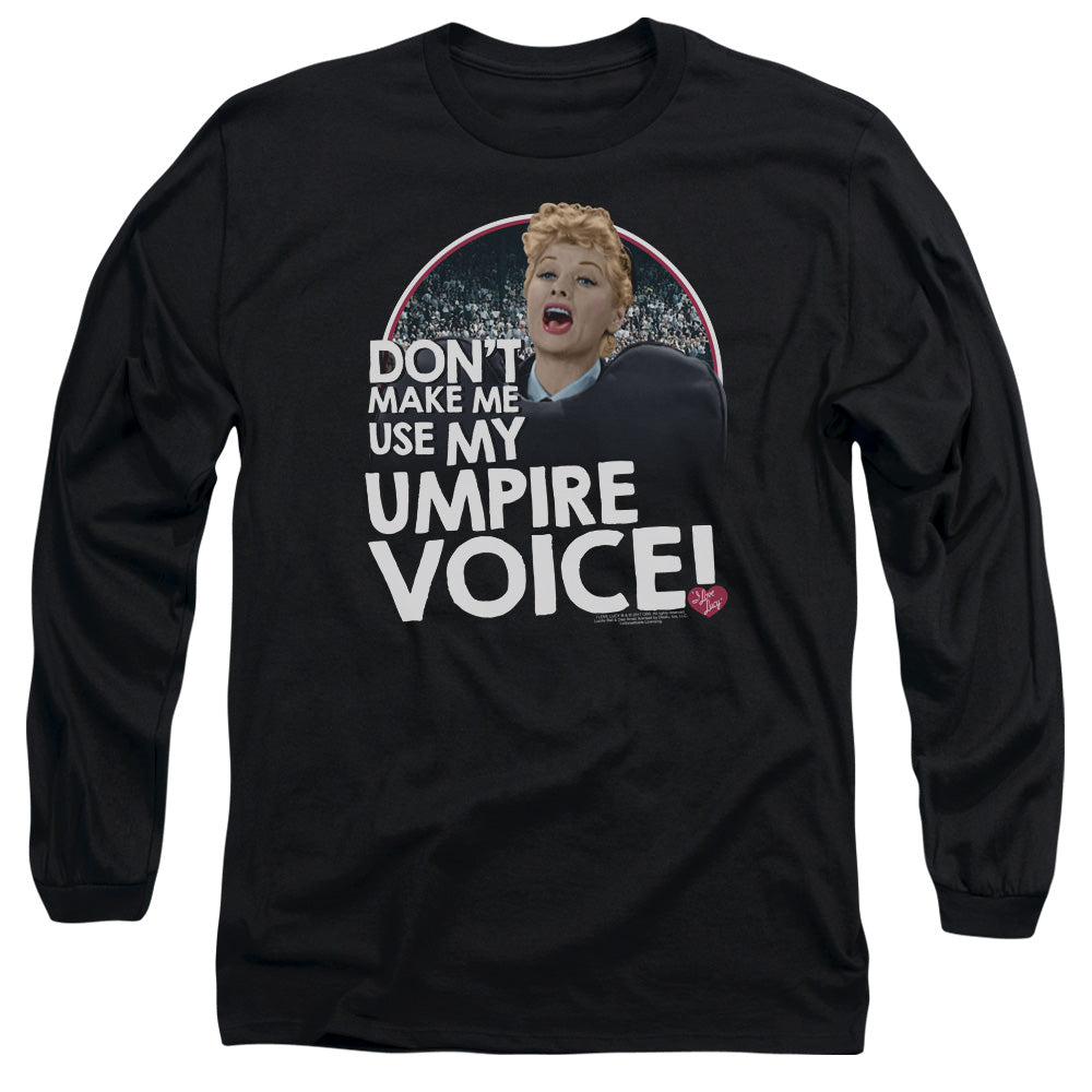 I Love Lucy Umpire Mens Long Sleeve Shirt Black