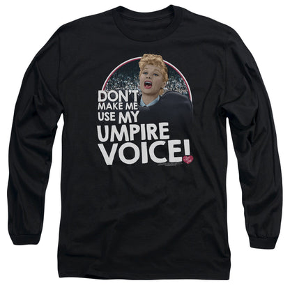 I Love Lucy Umpire Mens Long Sleeve Shirt Black