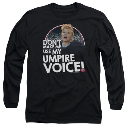I Love Lucy Umpire Mens Long Sleeve Shirt Black Officially Licensed