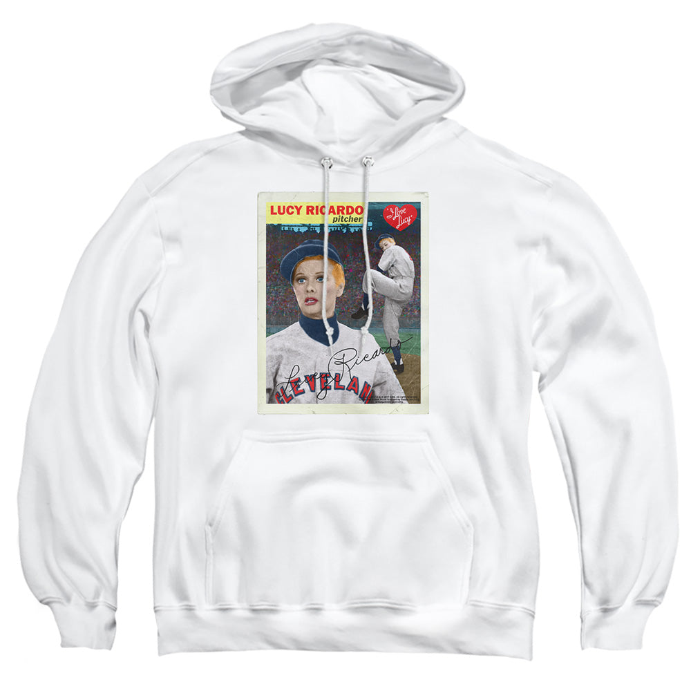 I Love Lucy Trading Card Mens Hoodie White
