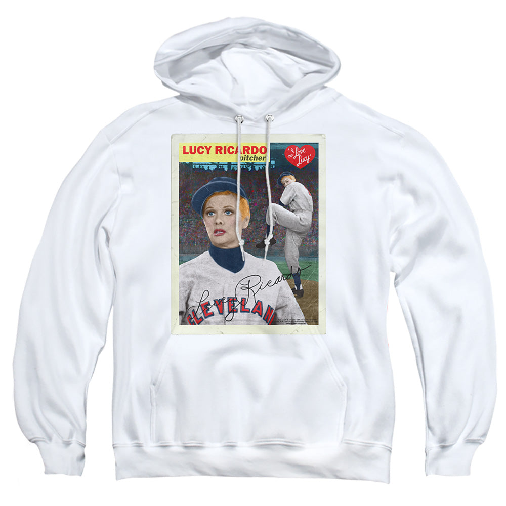 I Love Lucy Trading Card Mens Hoodie White