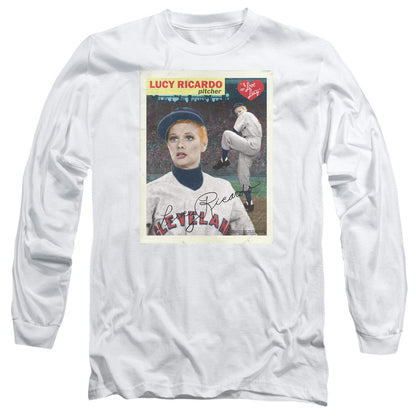 I Love Lucy Trading Card Mens Long Sleeve Shirt White Officially Licensed