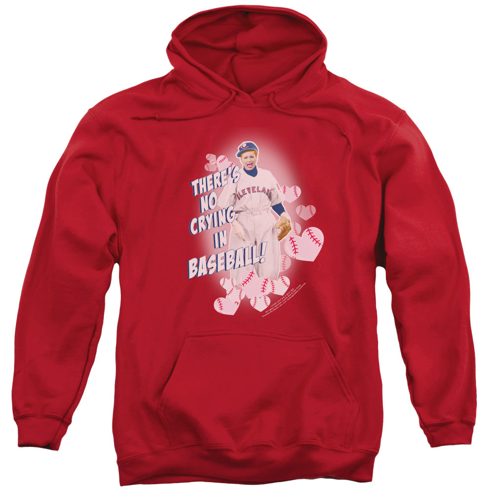 I Love Lucy No Crying in Baseball Mens Hoodie Red