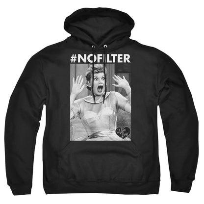 I Love Lucy No Filter Mens Hoodie Black