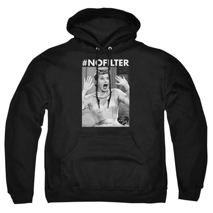I Love Lucy No Filter Mens Hoodie Black
