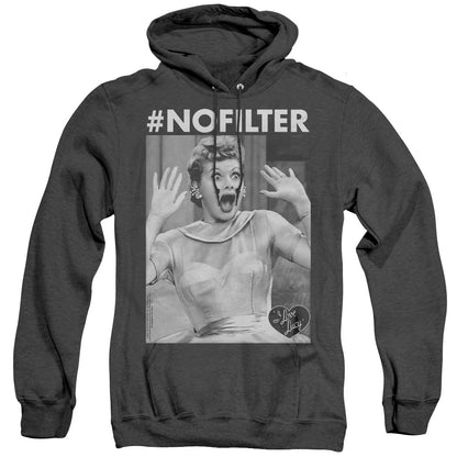 I Love Lucy No Filter Heather Mens Hoodie Black