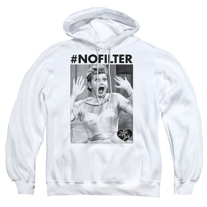 I Love Lucy No Filter Mens Hoodie White