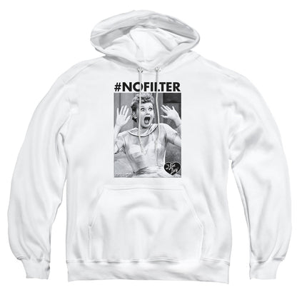 I Love Lucy No Filter Mens Hoodie White