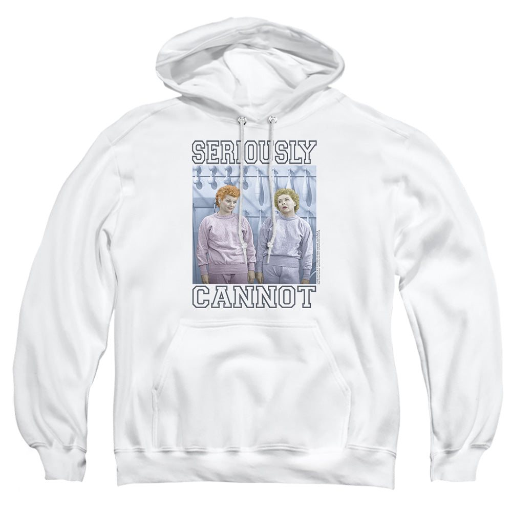 I Love Lucy Seriously Cannot Mens Hoodie White