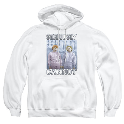 I Love Lucy Seriously Cannot Mens Hoodie White
