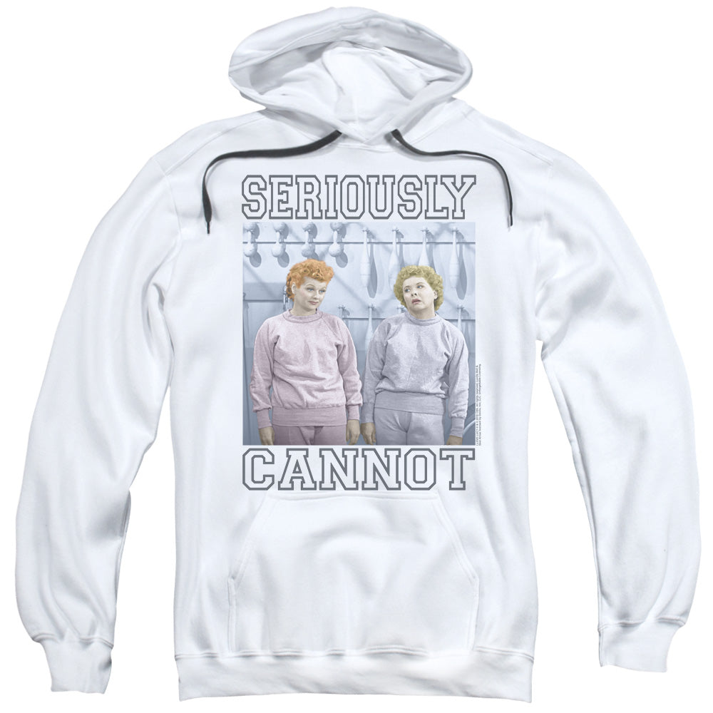 I Love Lucy Seriously Cannot Mens Hoodie White