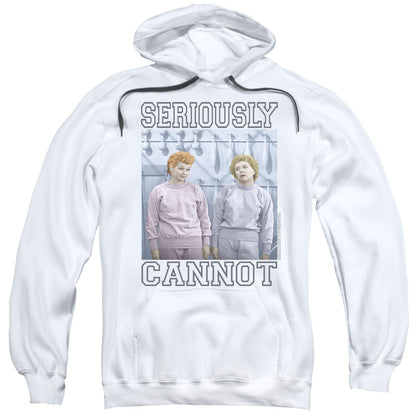 I Love Lucy Seriously Cannot Mens Hoodie White