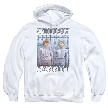 I Love Lucy Seriously Cannot Mens Hoodie White