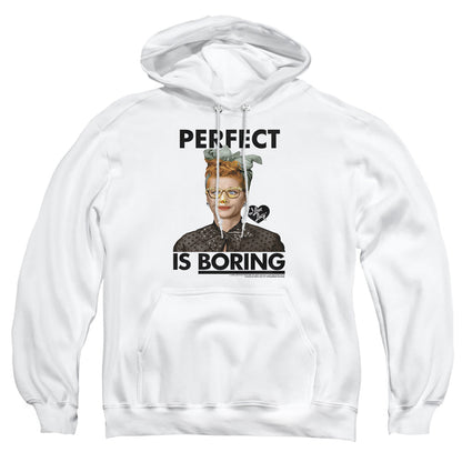I Love Lucy Perfect Is Boring Mens Hoodie White