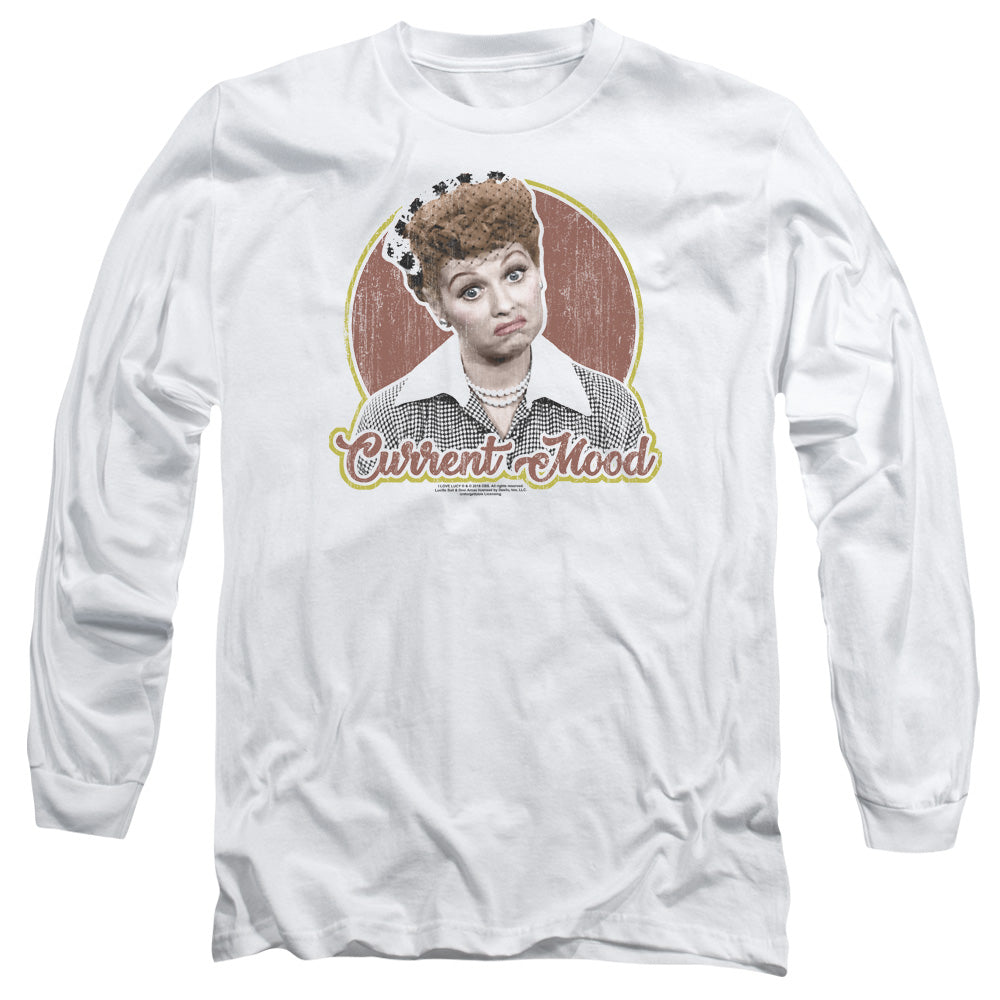 I Love Lucy Current Mood Mens Long Sleeve Shirt White Officially Licensed