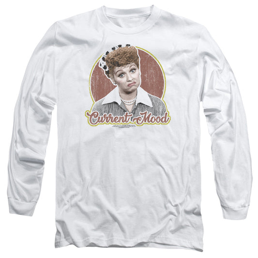 I Love Lucy Current Mood Mens Long Sleeve Shirt White