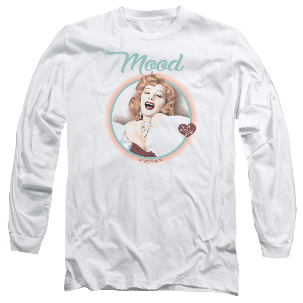 I Love Lucy Mood Mens Long Sleeve Shirt White