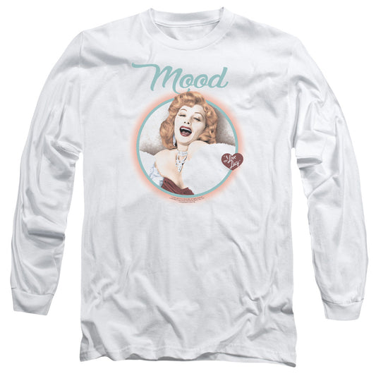 I Love Lucy Mood Mens Long Sleeve Shirt White