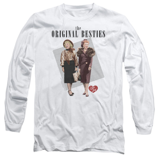 I Love Lucy Original Bestie Mens Long Sleeve Shirt White
