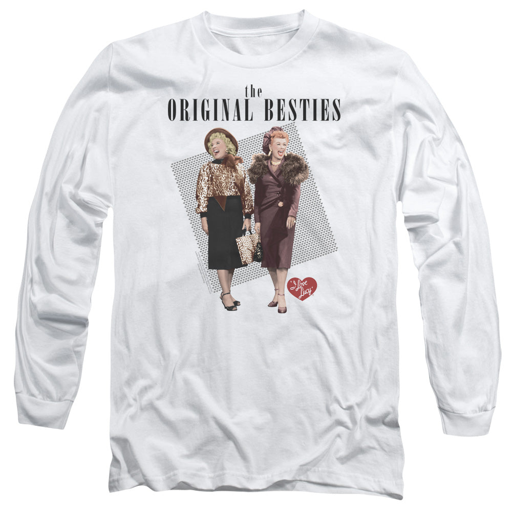 I Love Lucy Original Bestie Mens Long Sleeve Shirt White Officially Licensed