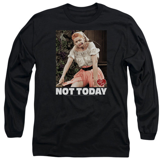 I Love Lucy Not Today Mens Long Sleeve Shirt Black Officially Licensed
