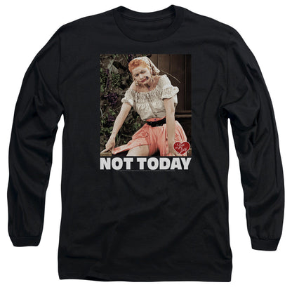 I Love Lucy Not Today Mens Long Sleeve Shirt Black