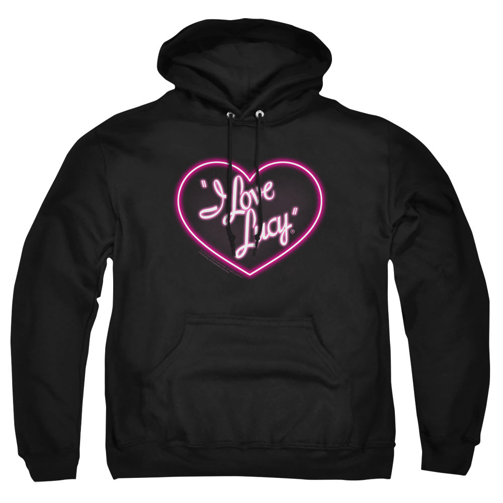 I Love Lucy Neon Logo Mens Hoodie Black